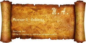 Monori Adony névjegykártya